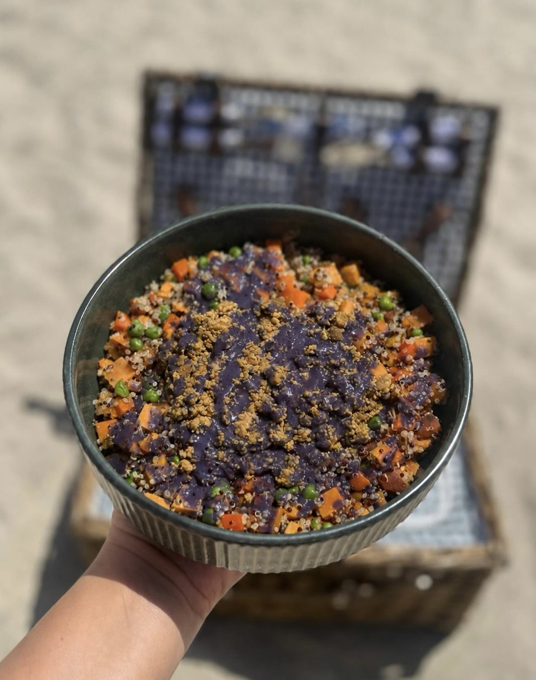 A fresh bowl of Bayo turkey recipe with blueberry sauce